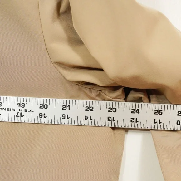 H&M Men’s Trench Car Coat 42R Tan Long Overcoat Collared Winter Jacket - Picture 8 of 11